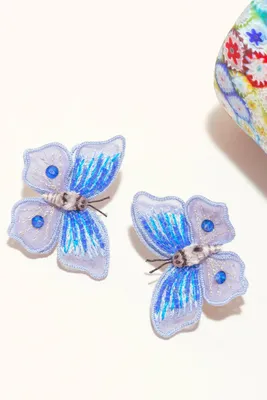 LEONORA BUTTERFLY STUDS- BLUE