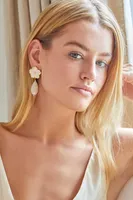 PALOMA DROP EARRINGS- WHT/GLD