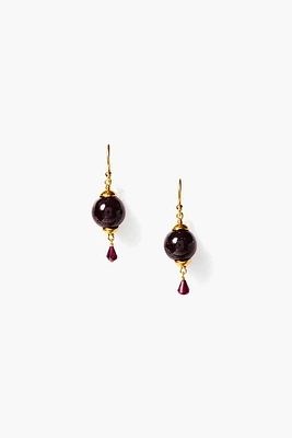 GARNET MINI LANTERN EARRINGS (EG-5801)