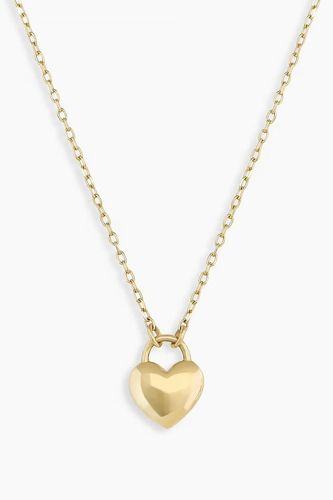 HEART PADLOCK NECKLACE- GOLD