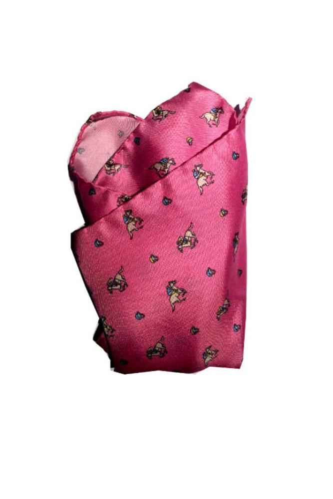 RIDING DERBY POCKET SQUARE- PINK