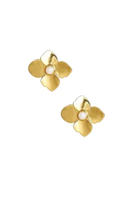 JAMES STUD EARRING- GLD/PEARL