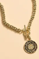 ZODIAC CHARM NECKLACE- BLACK/GLD