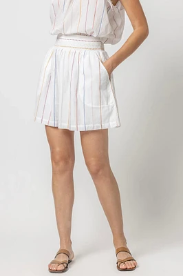 SMOCKED WAIST SHORT SKIRT (PA2444)