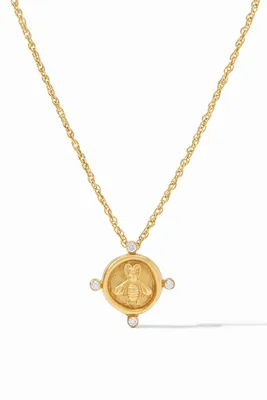 BEE CAMEO SOLITAIRE NECKLACE- GLD