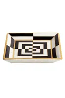 OP ART SQUARE TRAY- BLK/WHT