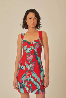 SUMMER FOLIAGE MINI DRESS