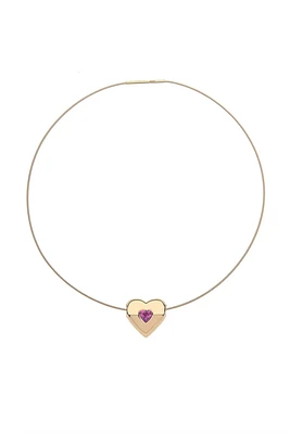 LOVE HAPPY HEART PENDANT- OMEGA WIRE