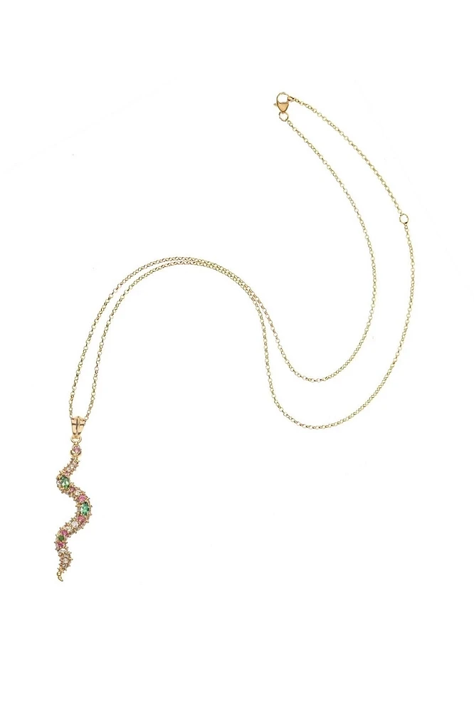 PROTECT EMBELLISHED SNAKE PENDANT- ADJ DELICATE CHAIN