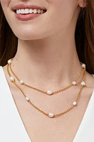 MARBELLA STATION NECKLACE- GLD/PEARL