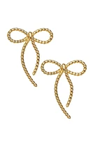 MINI TORY BOW EARRINGS- GLD