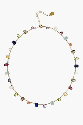 MULTI STONE ADJ NECKLACE (NG-15357)