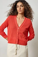 SADDLE SLEEVE V-NECK CARDIGAN (PA2869)