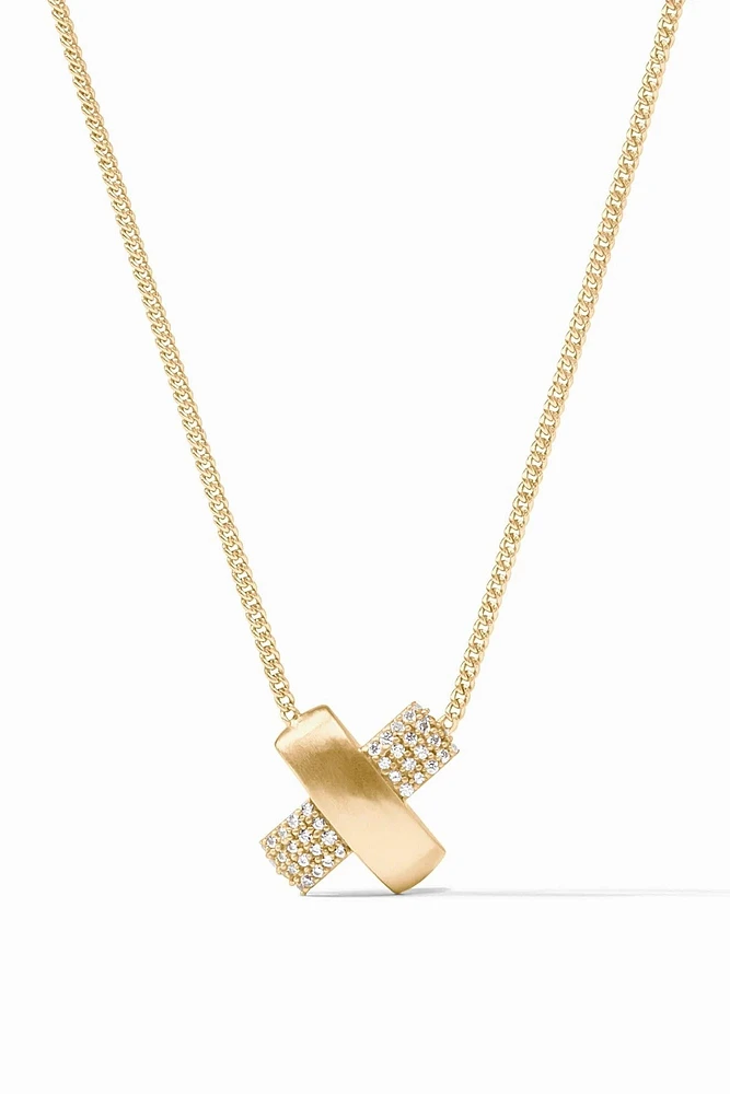 CATALINA X PAVE DELICATE NECKLACE- GLD/CZ