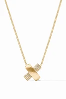 CATALINA X PAVE DELICATE NECKLACE- GLD/CZ