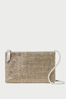 YASMINE RHINESTONE FLAT CLUTCH GOLD