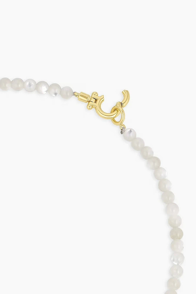 CARTER GEMSTONE NECKLACE- GLD/PEARL