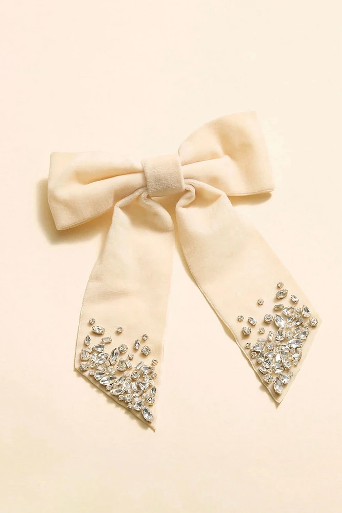 MATILEE VELVET BOW IVORY