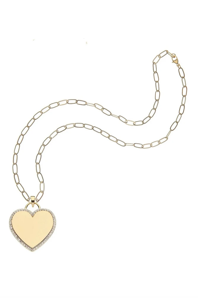 NEVER ENOUGH LOVE HEART PENDANT- DRAWN LINK CHAIN