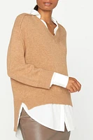 V-NECK LAYERED PULLOVER