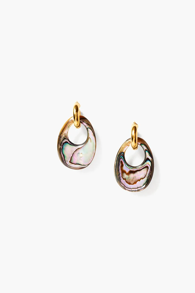 ABALONE OVAL DROP EARRINGS (EG-5799)