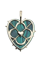 LOVE CARRY YOUR HEART MALACHITE PENDANT- DRAWN LINK CHAIN