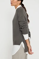 V-NECK LAYERED PULLOVER