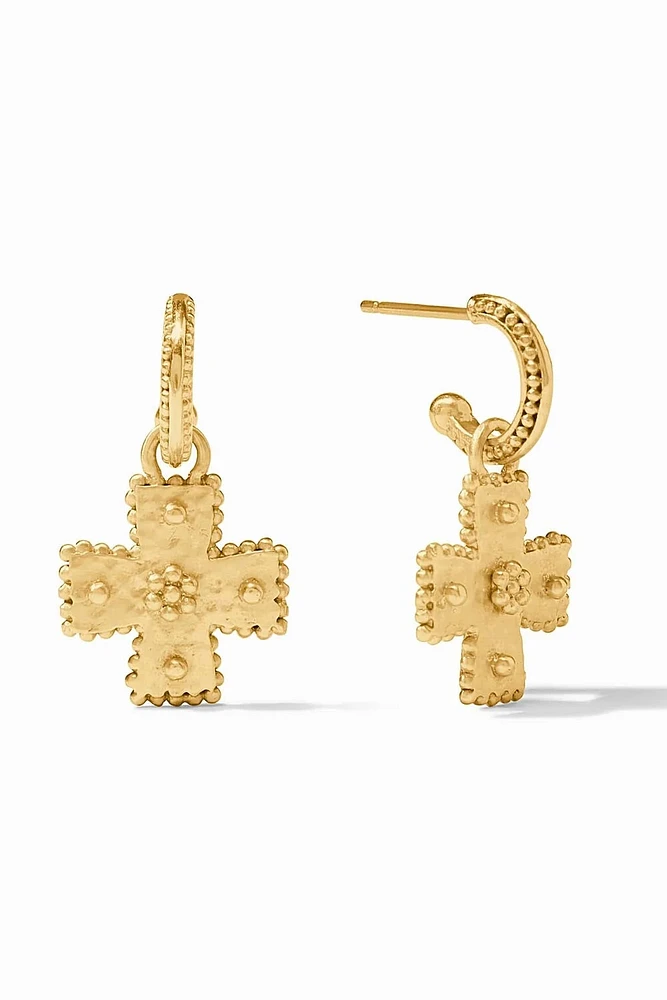 CORINTH HOOP & CHARM EARRING- GLD