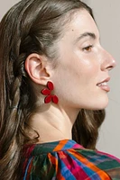 BURGUNDY PETAL EARRINGS