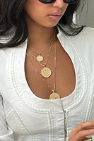 FAITH PETITE EMBELLISHED COIN NECKLACE- SATELLITE CHAIN