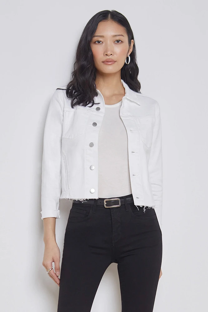 JANELLE SLIM RAW JACKET- BLANC