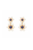 SAFI EARRINGS- WHT/BLUE