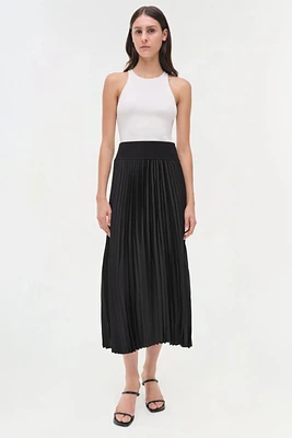 VALOR MIDI SKIRT W/CHEVRON PLEATING