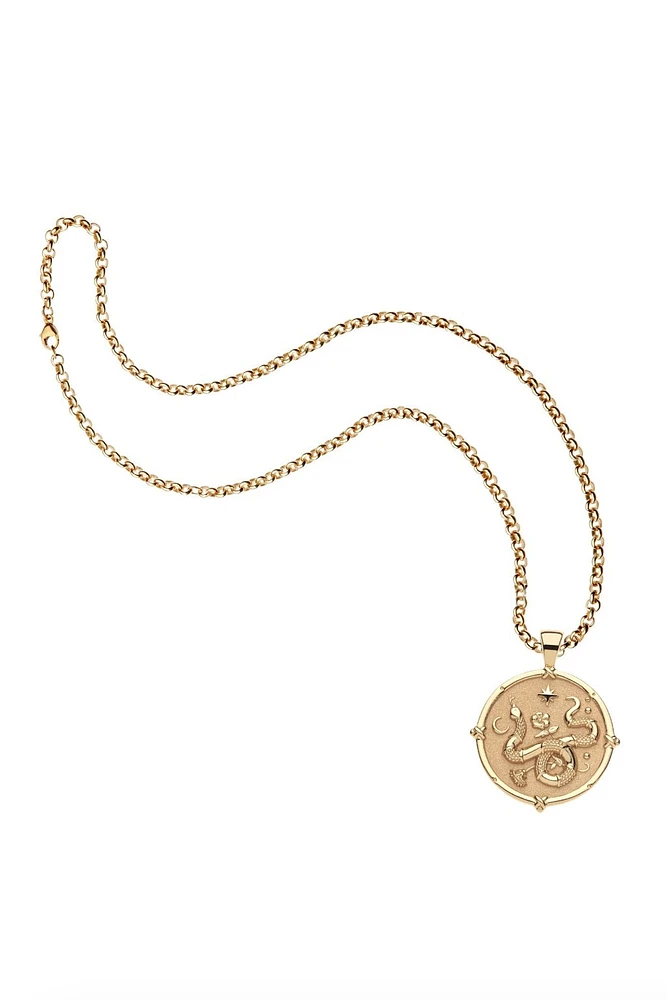 PROTECT YEAR OF SNAKE PENDANT NECKLACE- GRANDE ROLO CHAIN