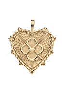 LOVE QUATREFOIL HEART PENDANT NECKLACE- DRAWN LINK CHAIN