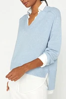 V-NECK LAYERED PULLOVER