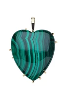 LOVE CARRY YOUR HEART MALACHITE PENDANT- DRAWN LINK CHAIN