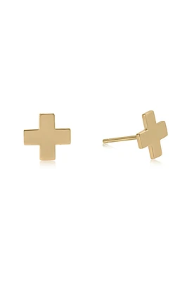 SIG CROSS STUDS- GOLD