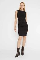 PONTE KNIT RUCHED DRESS