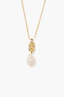 BAROQUE PEARL DROP NECKLACE (NGZ-15243)