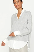 V-NECK LAYERED PULLOVER