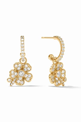 LAUREL HOOP & CHARM EARRING- GLD/CZ