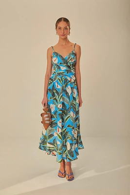 ANTHURIUM GARDEN CROSS OVER MAXI DRESS