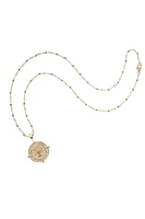 FAITH PETITE EMBELLISHED COIN NECKLACE- SATELLITE CHAIN