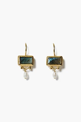 BEZEL WRAPPED LABRADORITE EARRINGS (EG-5881)