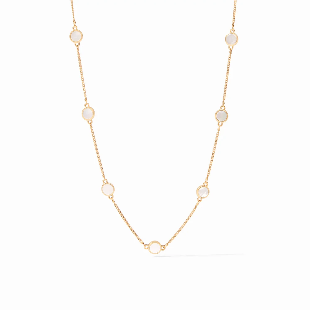 VALENCIA DELICATE STATION NECKLACE- PEARL