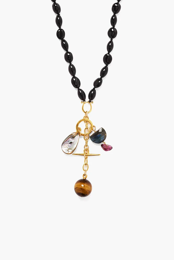 MULTI STONE CHARM NECKLACE (NG-15274LQ)