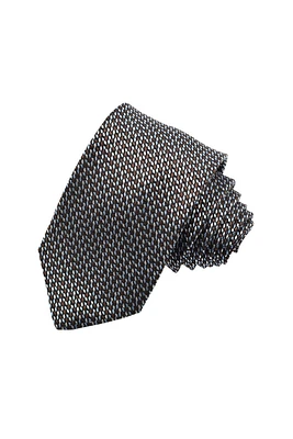 ITALIAN SILK MICRO NEAT TIE MOCHA (OS)