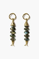 ELONGATED LABRADORITE FISH EARRINGS (EGZ-5856)