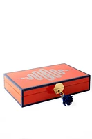 EDEN LACQUER JEWELRY BOX-ORANGE/NAVY